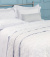 Lille Cobre Leito - King  - Percal 250 Fios - 100% Algodão  - 3 Peças - Branco/Azul
