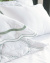Marbo Roupa de Cama - Queen - Percal 400 Fios - Fio Egípcio - 4 Peças - Branco/Verde