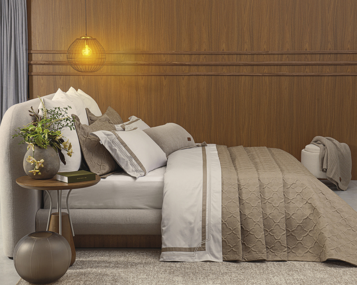 Mascavo Cobre Leito - King - Percal 400 Fios - Fio Egípcio - 3 Peças - Castanho