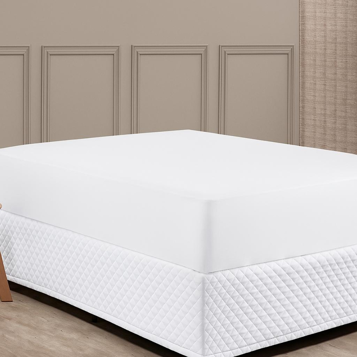 Protetor Hotelaria Impermeabilizado p/ Colchão - Solteiro - 1 Peça - Branco