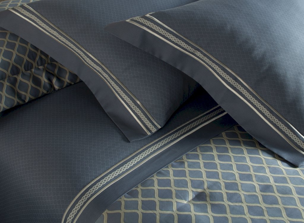 Salvatore Roupa De Cama - King - Percal 300 Fios - Bud - 100% Algodão - 4 Peças - Azul