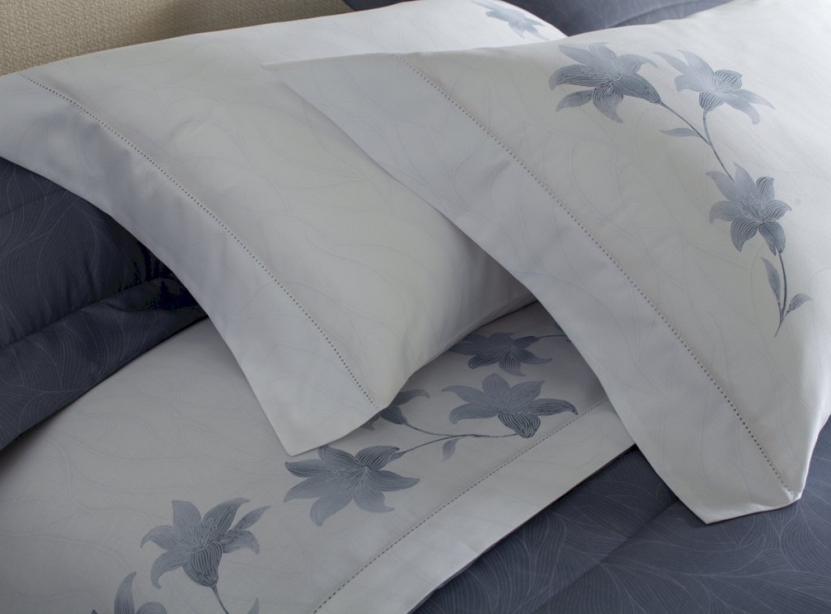 Silver bloom Roupa De Cama - King - Percal 300 Fios - Bud - 100% Algodão - 4 Peças