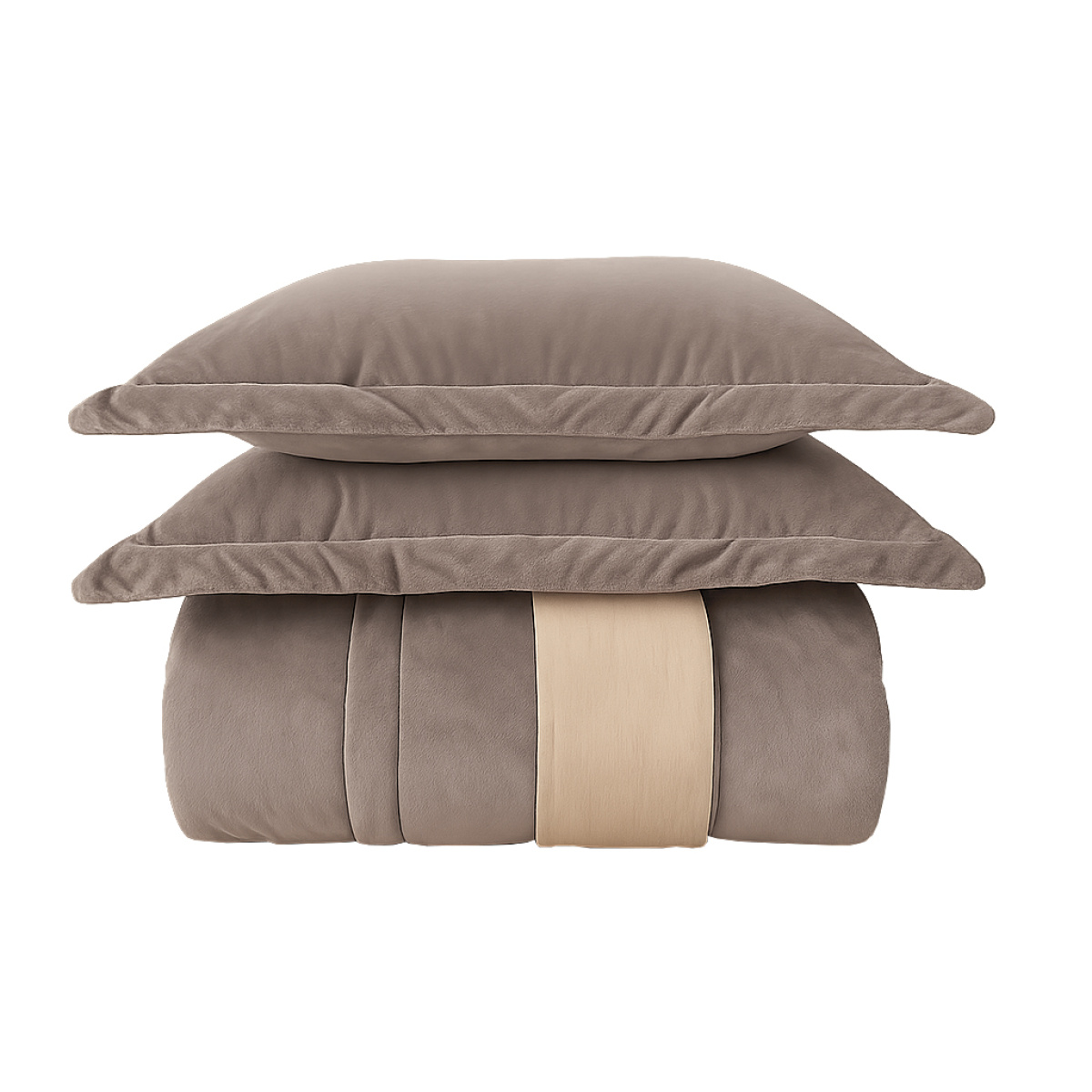 Sonhare Edredom Veludo - Dupla-Face - Super King - Percal 250 Fios - 100% Algodão - 3 Peça - Bege