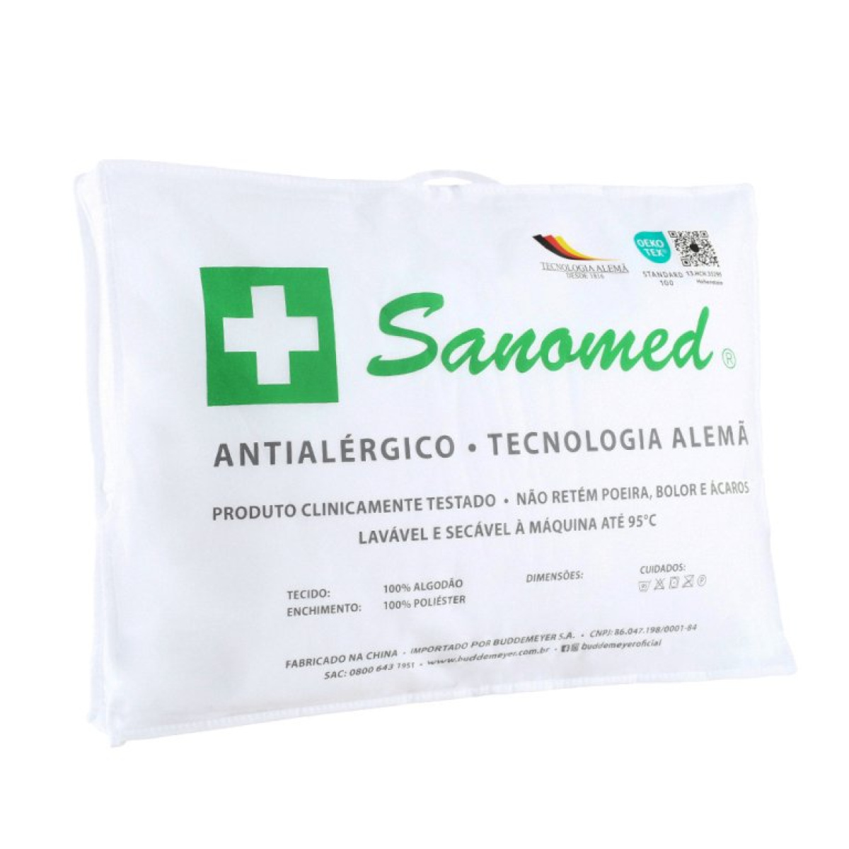Travesseiro 50x70cm - Buddemeyer - Sanomed - Algodão - Branco