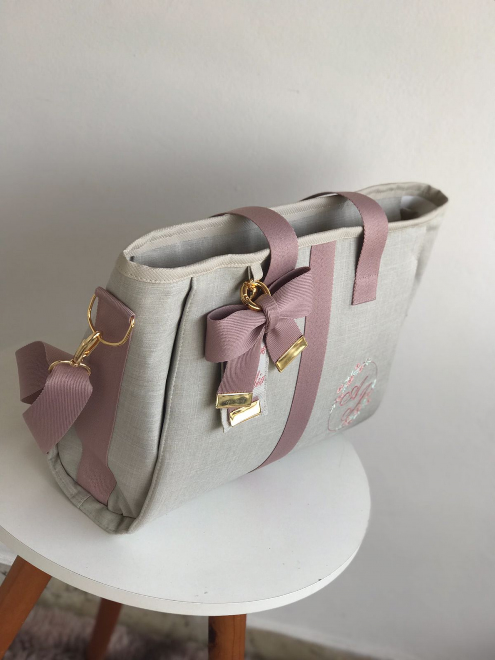 Bolsa Mochila Maternidade Bebê Menina Luxo Elegance Rosa