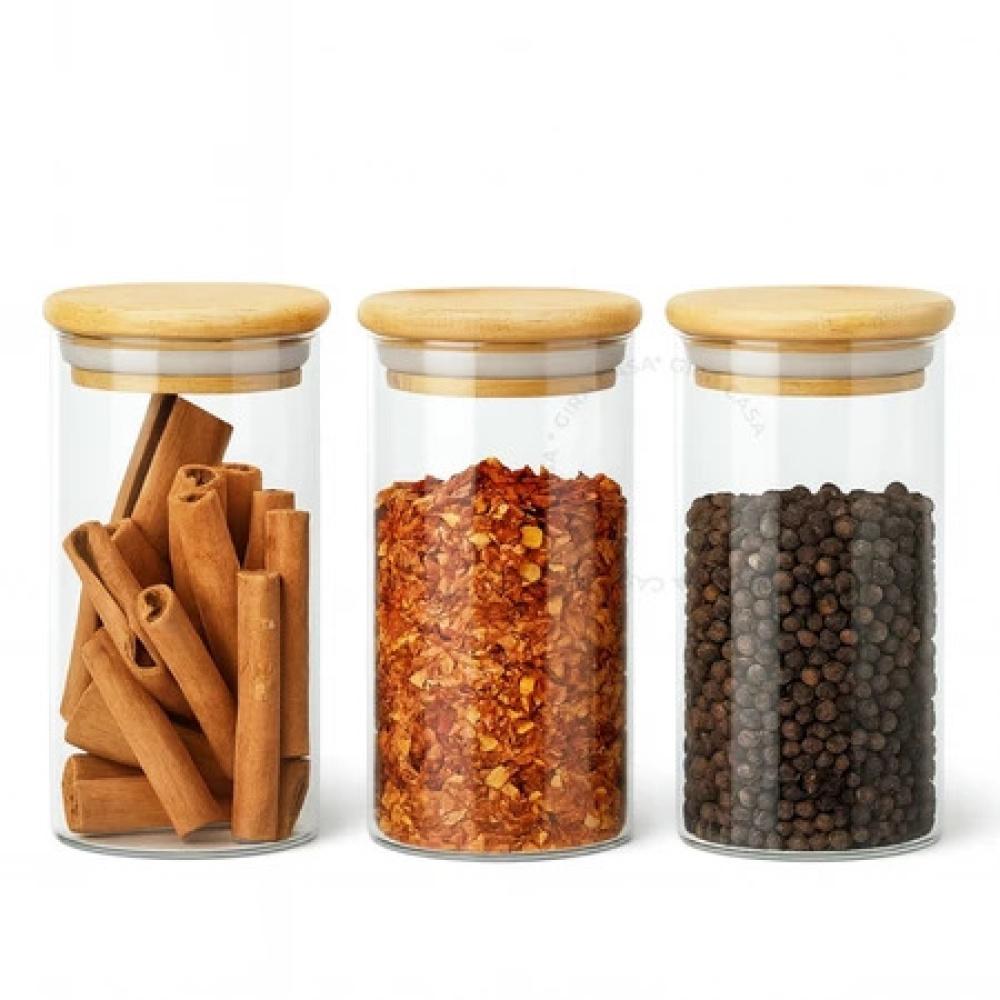 Kit 3 Potes Herméticos Bambu 400 ml