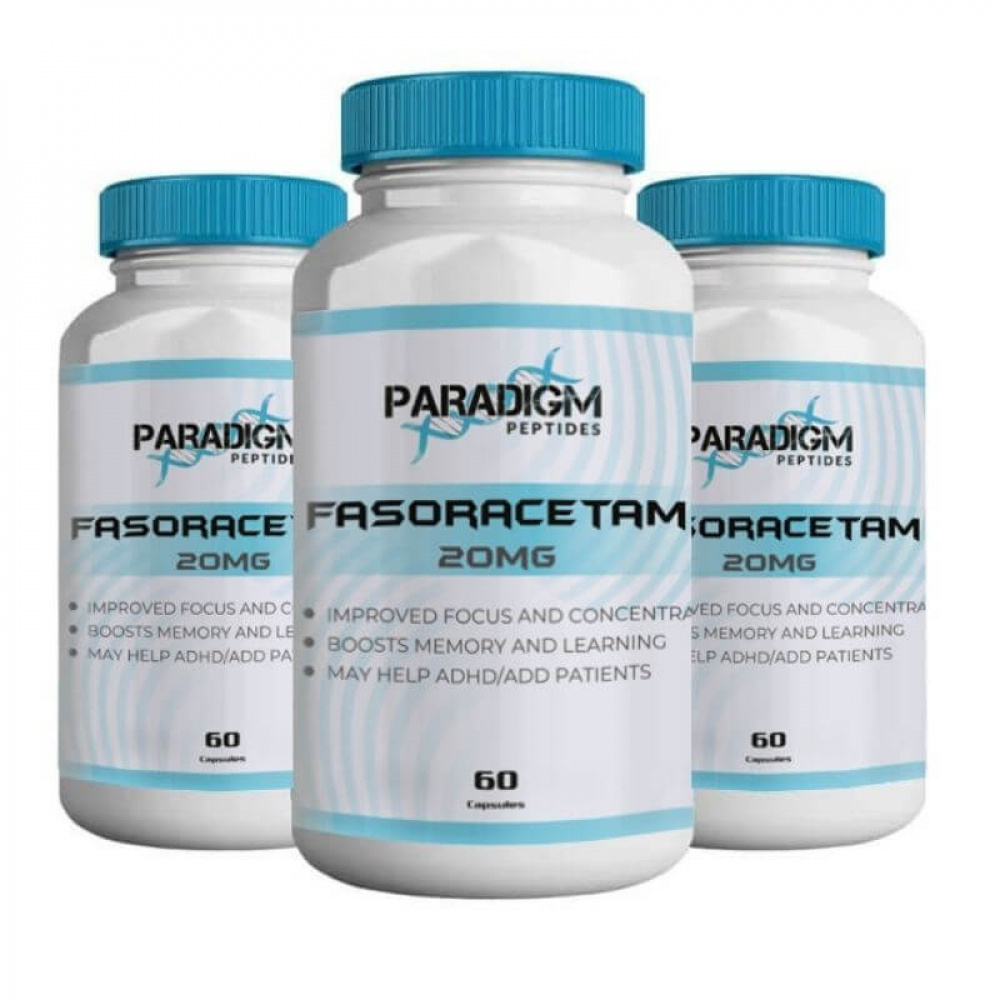 Fasoracetam, Paradigm Peptides, 20mg, 60 capsulas Tudo Natural