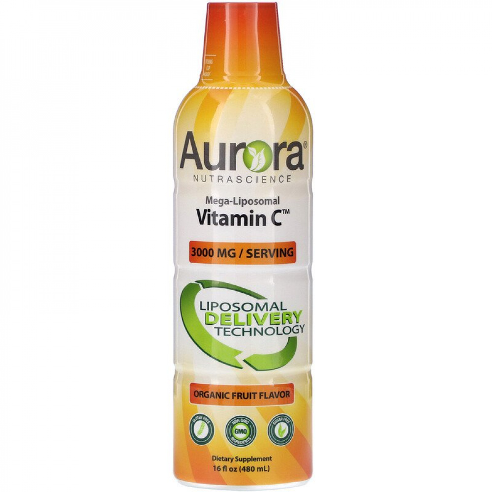 Vitamina C MegaLiposomal, Sabor Frutas Orgânicas, Aurora Nutrascienc