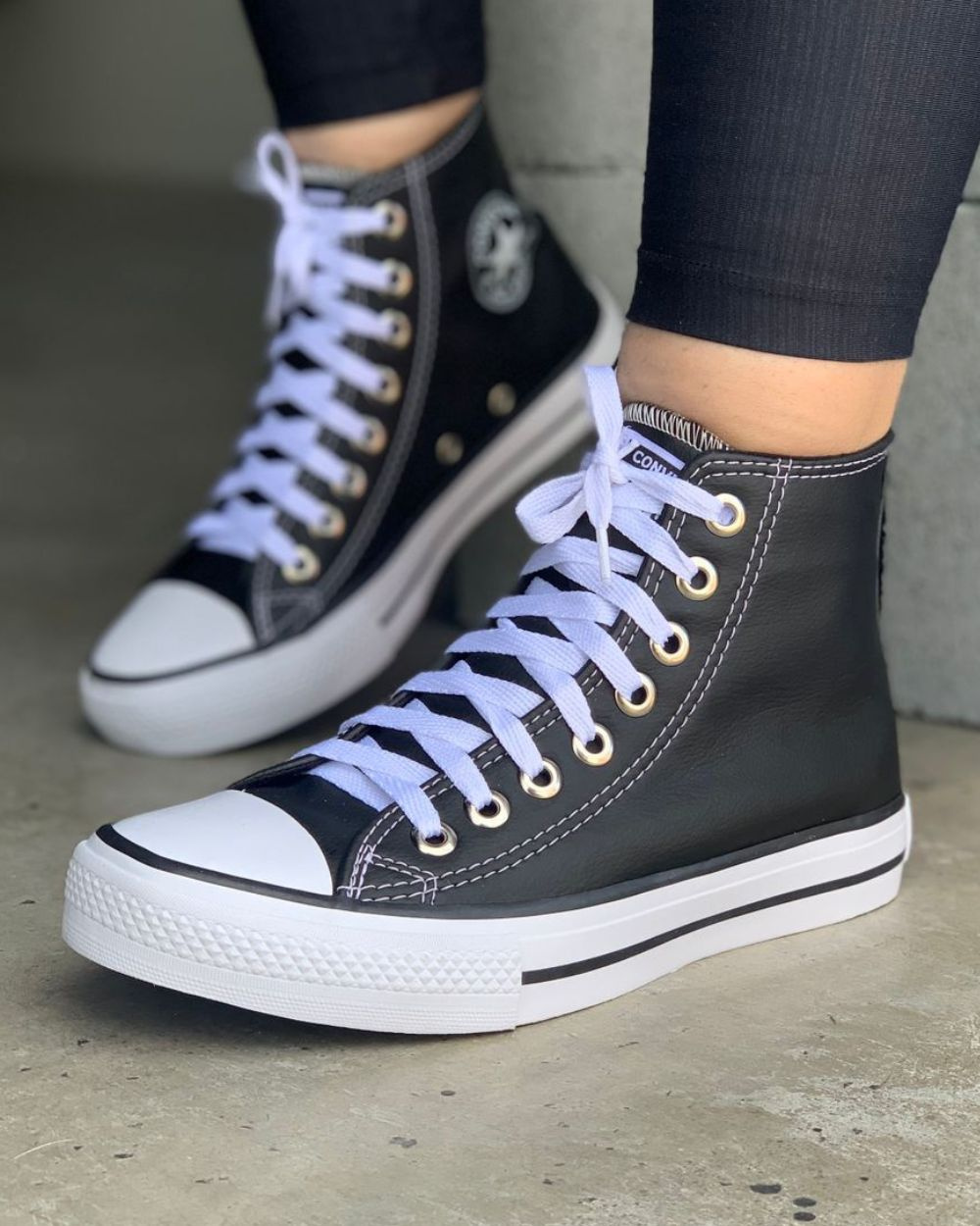 Star Cano Alto All Star Original Couro Converse Chuck Taylor All
