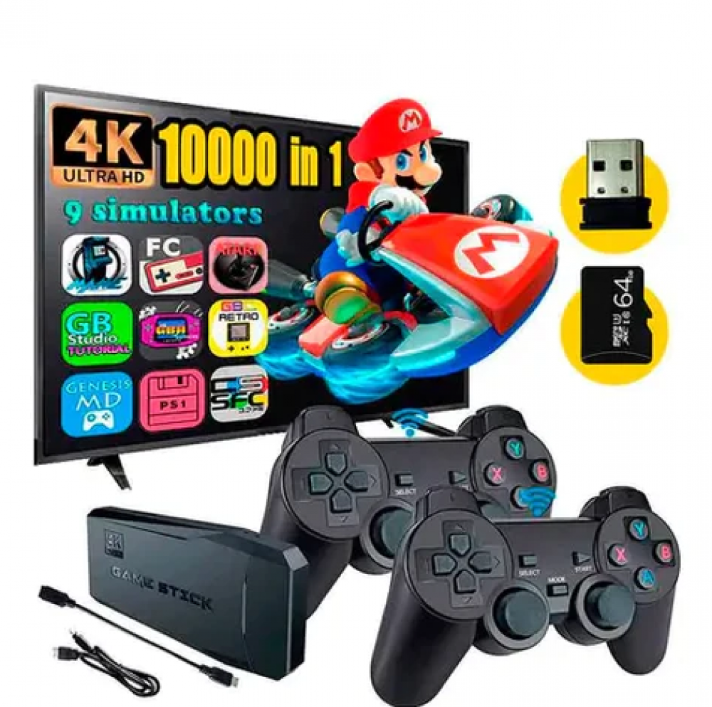 Video Game Stick 4k C/ 10mil Jogos* Taxa de Entrega Grátis em