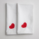 2 Guardanapos Branco com detalhe Bordado - Coração Red