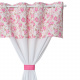 Cortina de Cozinha com Bandô para varão de 2,00m - Flower Pink (2,60x1,20m alt. )