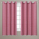 Cortina de Cozinha para Varão de 2,00m - Simples Xadrez Vermelho ( 2,60 x 1,40m alt. )
