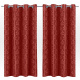 Cortina Sala ou Quarto P/ varão de 3m - Jacquard Vermelho com Voil (4,20m x 2,50m alt.) - Medida Especial.