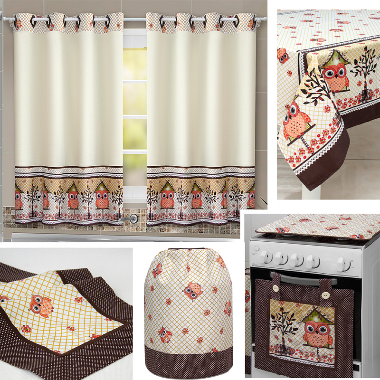 Jogo De Cozinha Kit Estampado 7 Peças Panos de cozinha Várias Cores - MDF  TÊXTIL - Kit Capas para Cozinha - Magazine Luiza