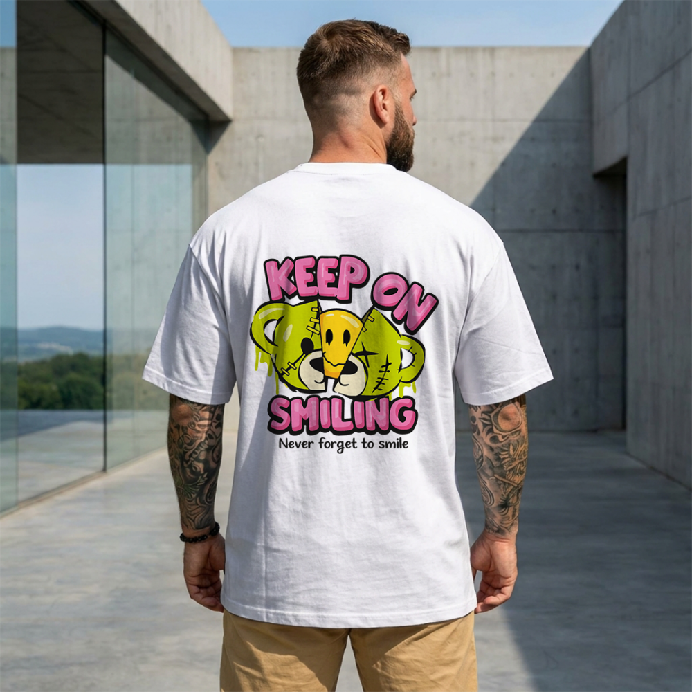 Camisa Oversized Keep on smiling G1 Branca