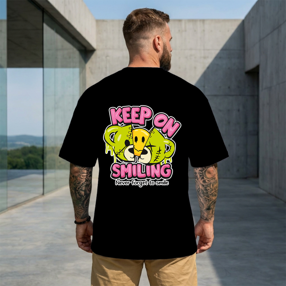Camisa Oversized Keep on smiling GG Preta