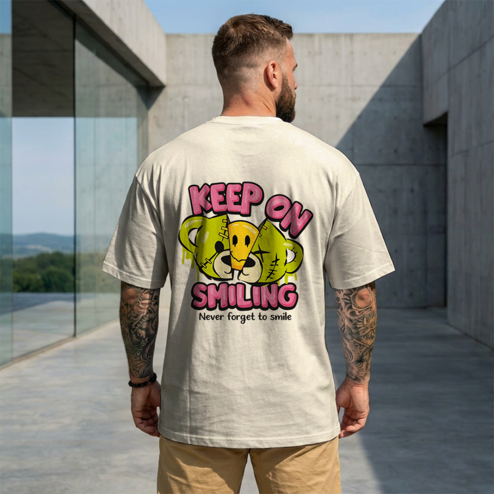 Camisa Oversized Keep on smiling P Off-White