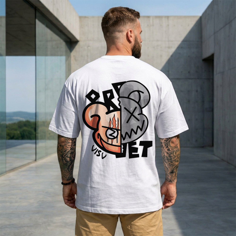 Camisa Oversized Urso Bear G1 Branca