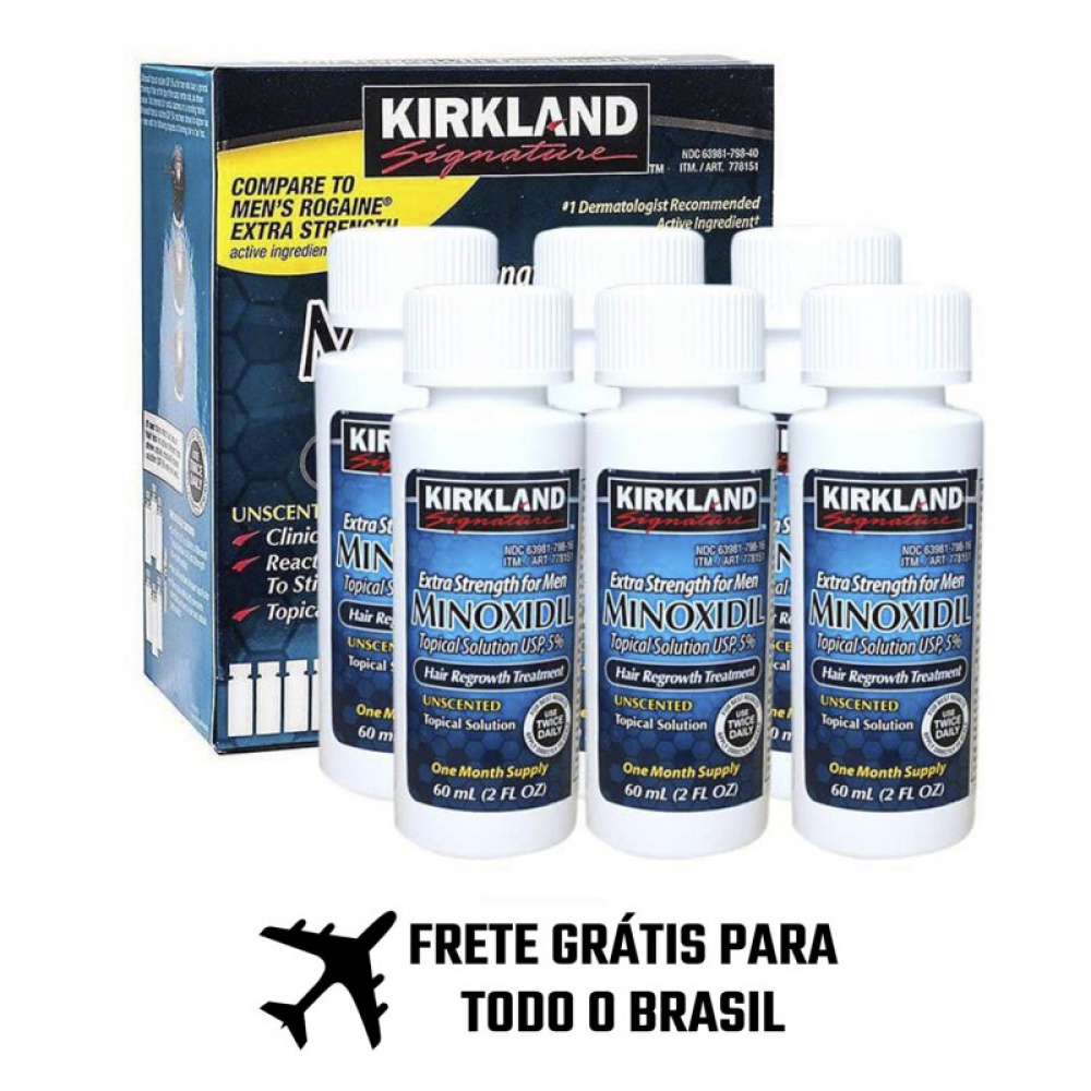 Caixa De Minoxidil Kirkland 5 Tratamento Completo 6 Meses Sertaoshop