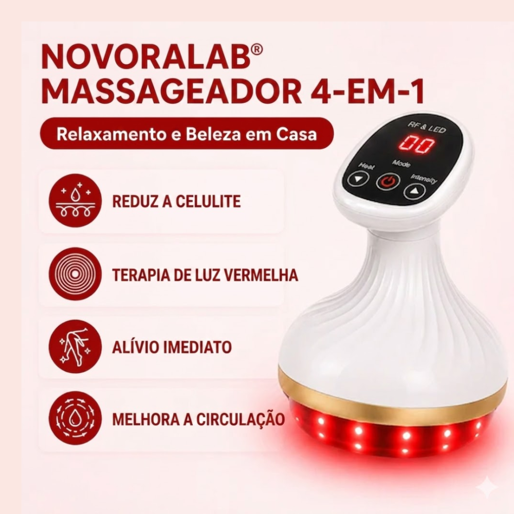Massageador com terapia de luz vermelha para redução da celulite ...