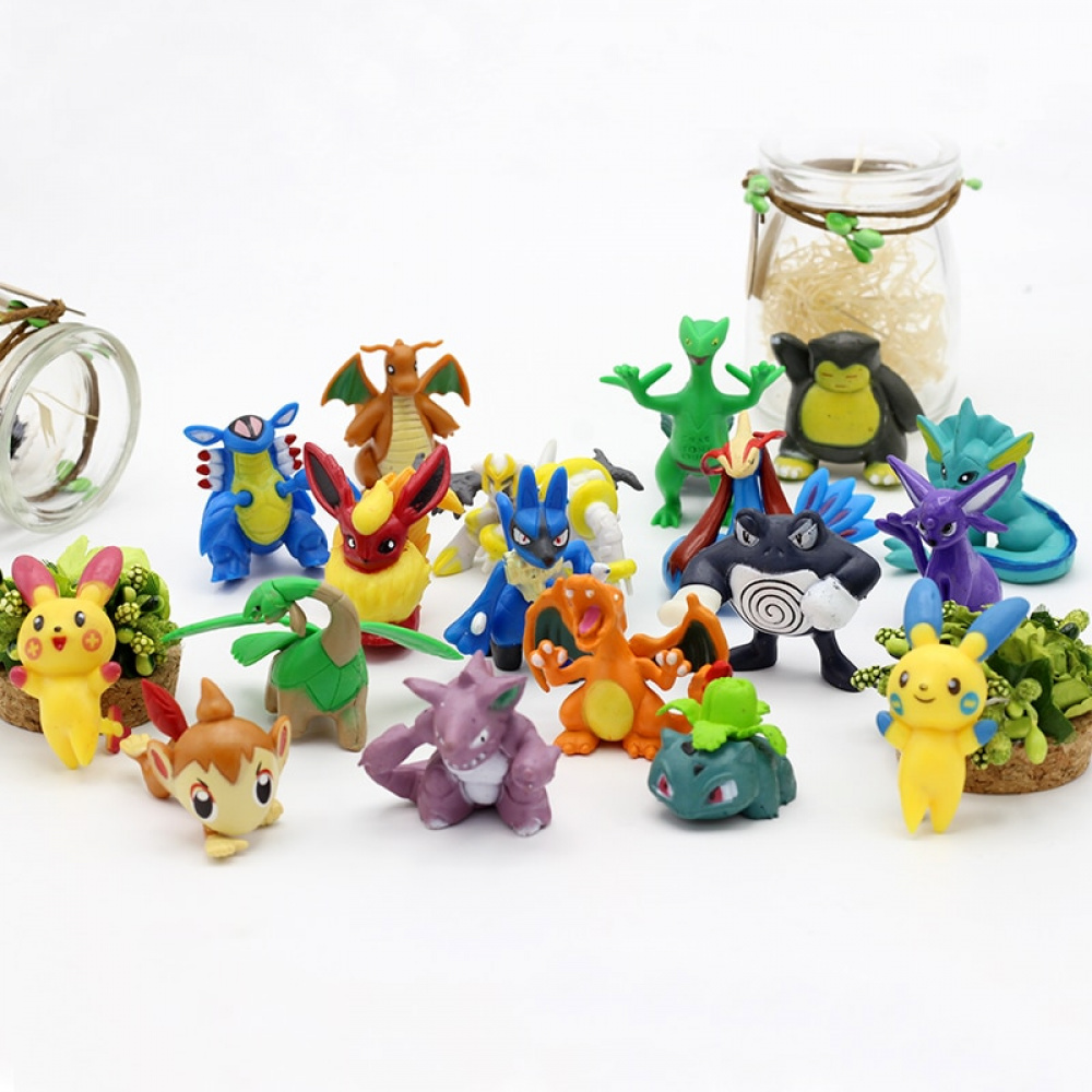 BeautyUs 24 PÇS Bolinha com Figuras / Bonecos Fofos de Pokémon Pequenos  Aleatórios com 2-3cm