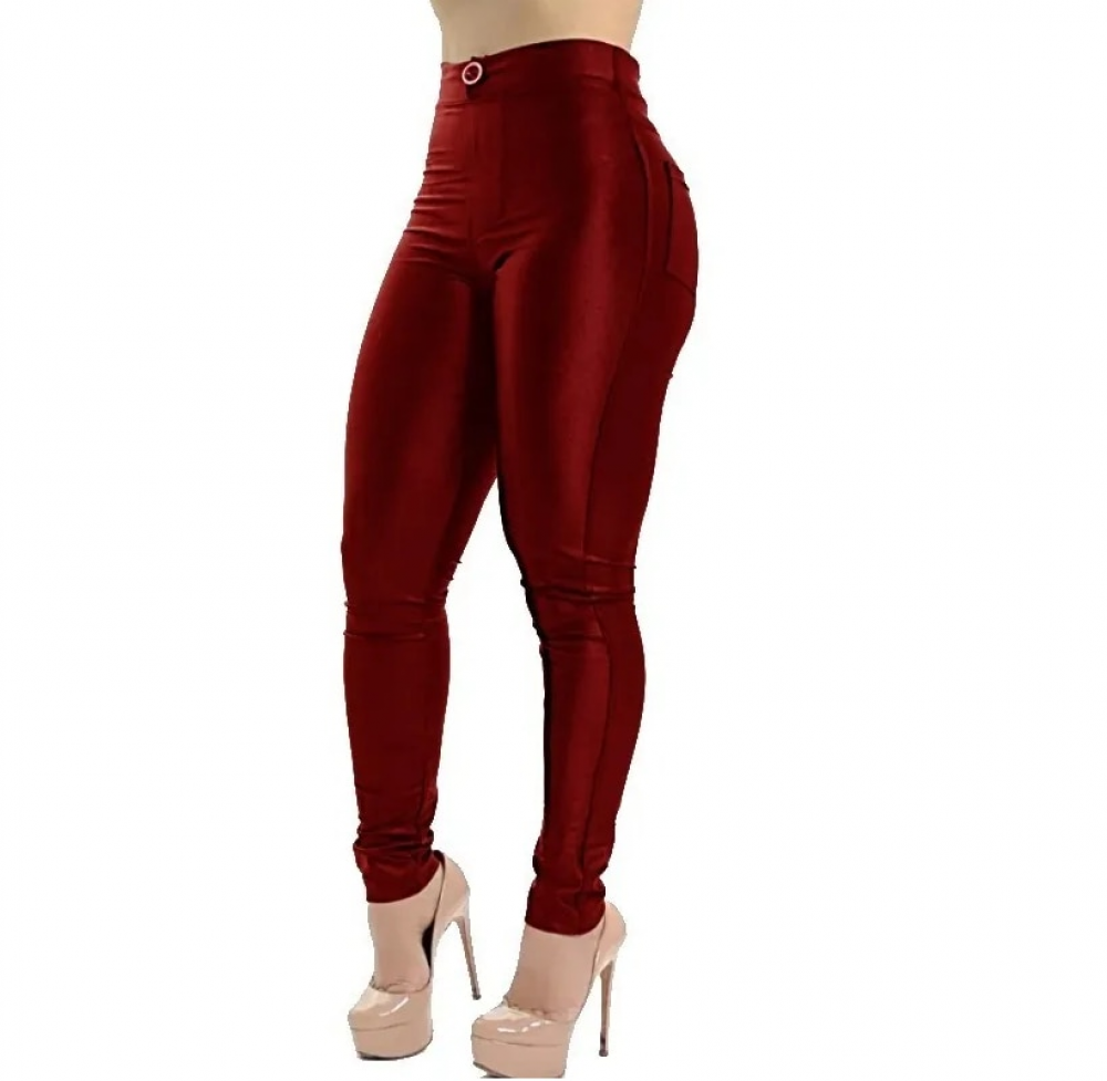 Calça Social Disco Hot Pants Cintura Alta com Ziper e Bolso - Shoppingmidia