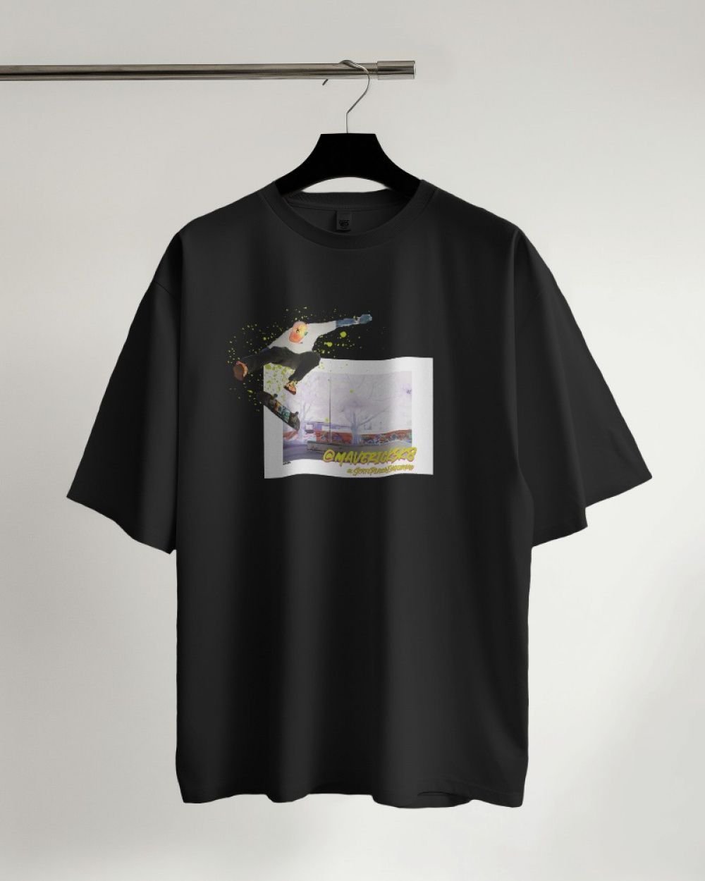 Camisa Oversized "HeelFlip Maverick" - Preta