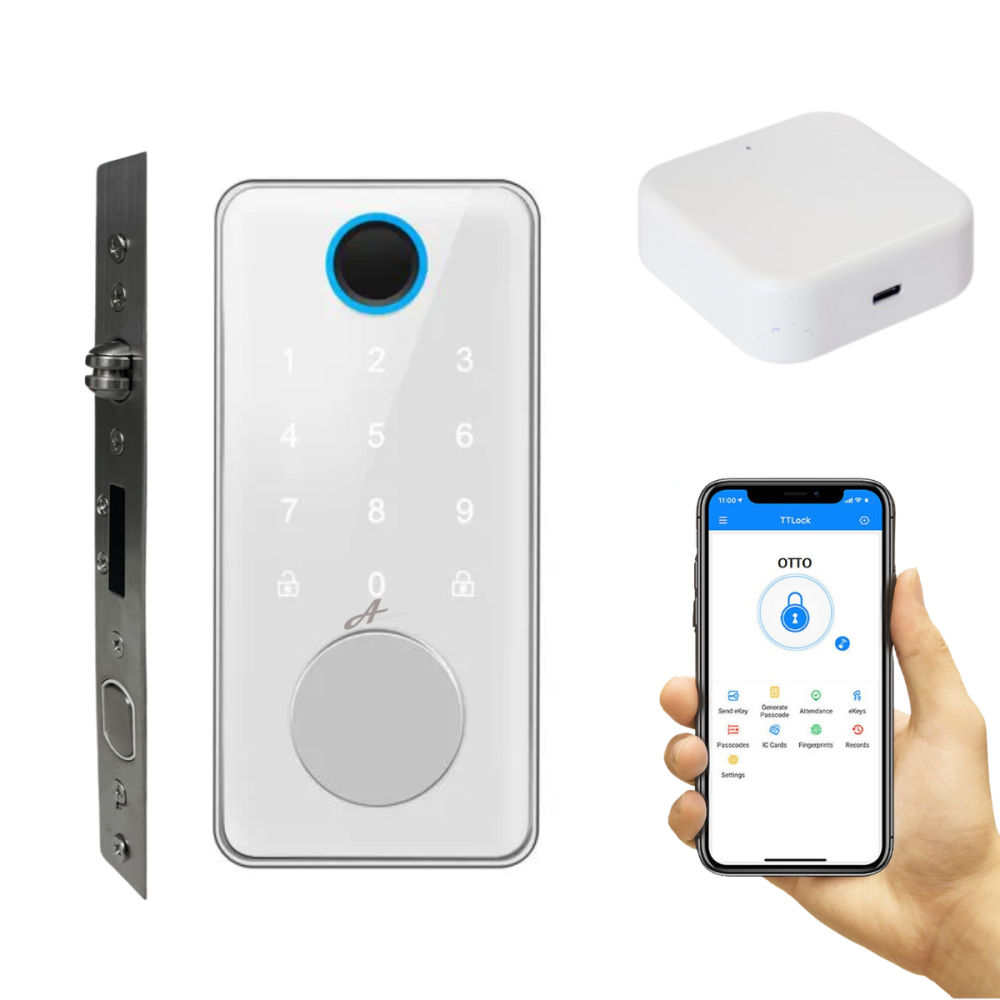 Fechadura Advance 8600a Branca Rolete Ttlock Hub Wi-Fi IP55 Chuva