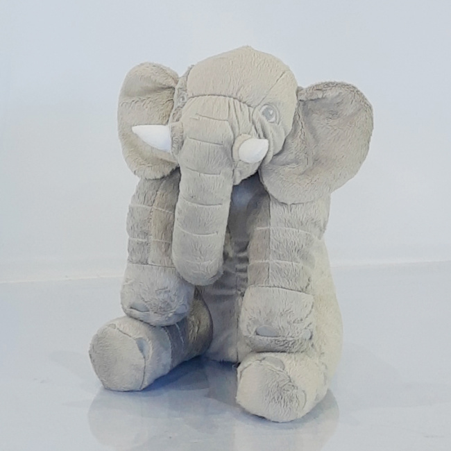 Almofada Travesseiro Elefante Pelúcia Soninho Bebê Cinza 45cm