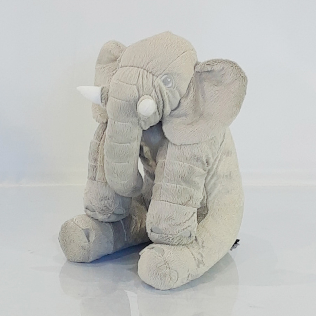 Almofada Travesseiro Elefante Pelúcia Soninho Bebê Cinza 45cm