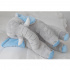 Almofada Travesseiro Elefante Pelúcia Soninho Bebê Cinza com Azul 80cm