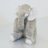 Almofada Travesseiro Elefante Pelúcia Soninho Bebê Cinza com Branco 45cm