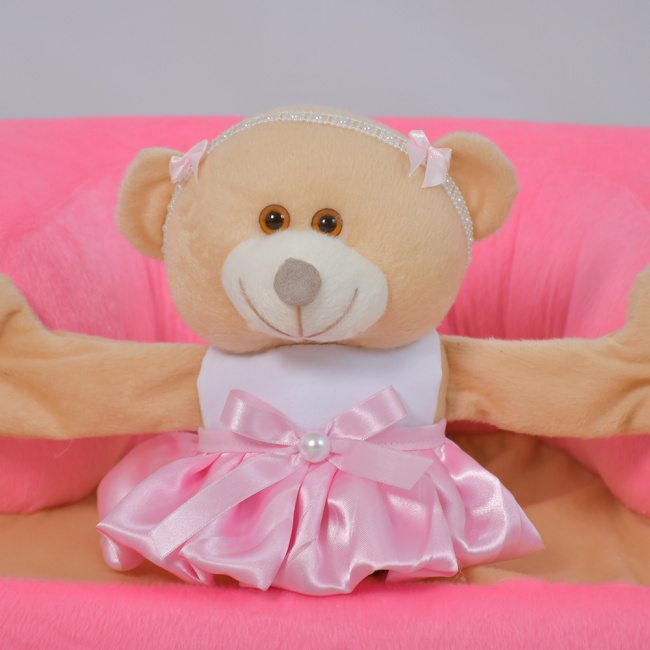 Assento Cadeirinha para Bebê Ursinha Bailarina Rosa