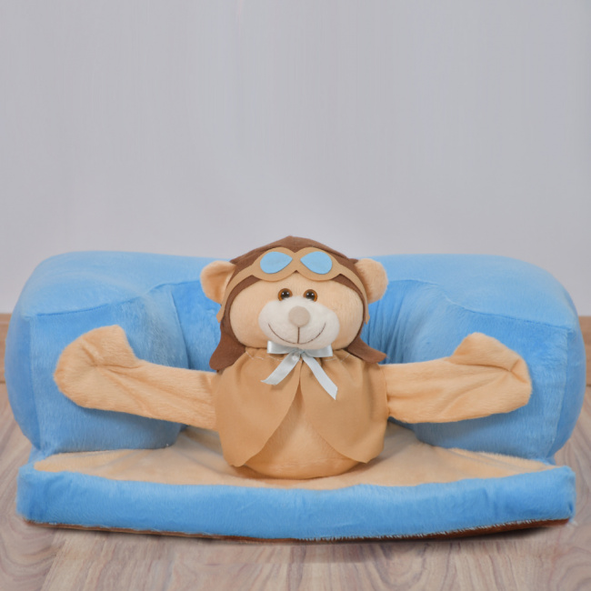 Assento Cadeirinha para Bebê Ursinho Aviador Azul