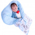 Porta Bebê Saco de Dormir Inverno Aconchego Nuvem Azul