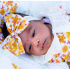 Saída de Maternidade Menina Carinhosa Floral Amarelo