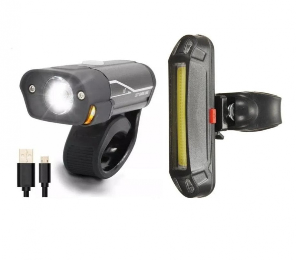 Farol Bike Lanterna Recarreg Vel Traseira Led Jotap Store