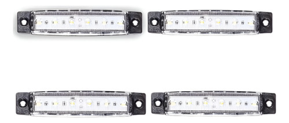 4x Lanterna Lateral Caminhao Caçamba Baú Van 12v 24v Branco