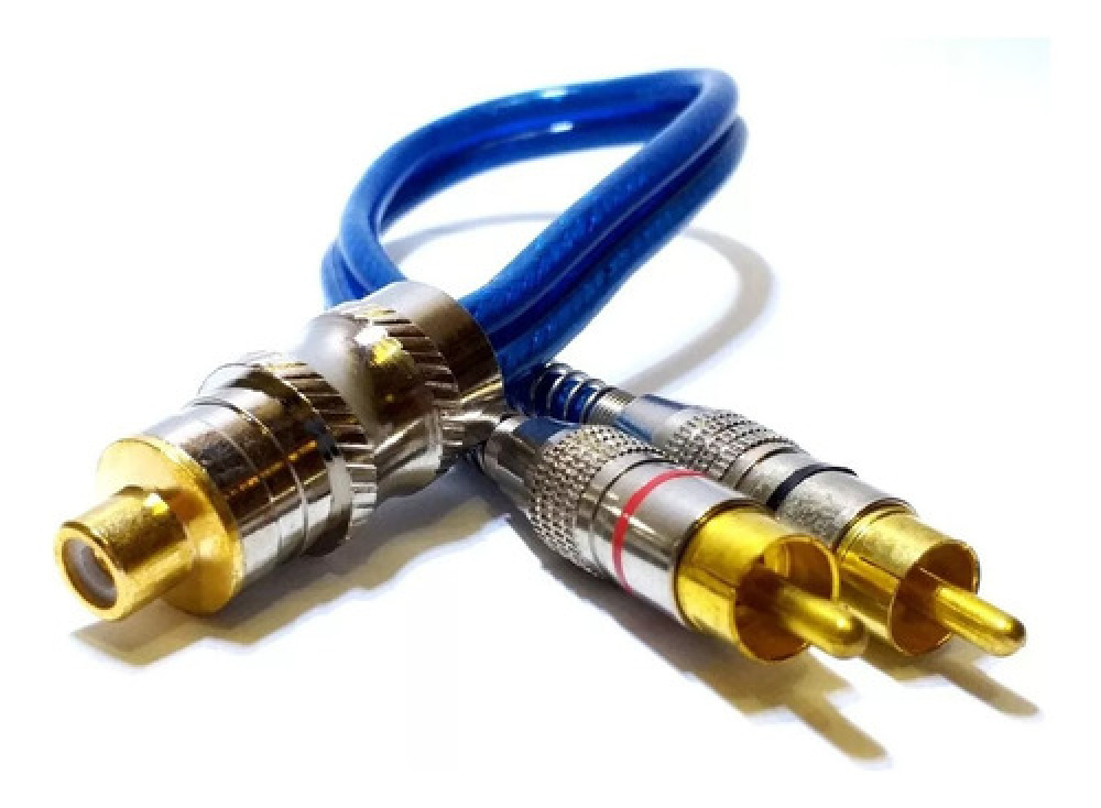 Cabo Rca Y Fêmea 2 Machos 20cm Vermelho Techone Revestido Niquelado