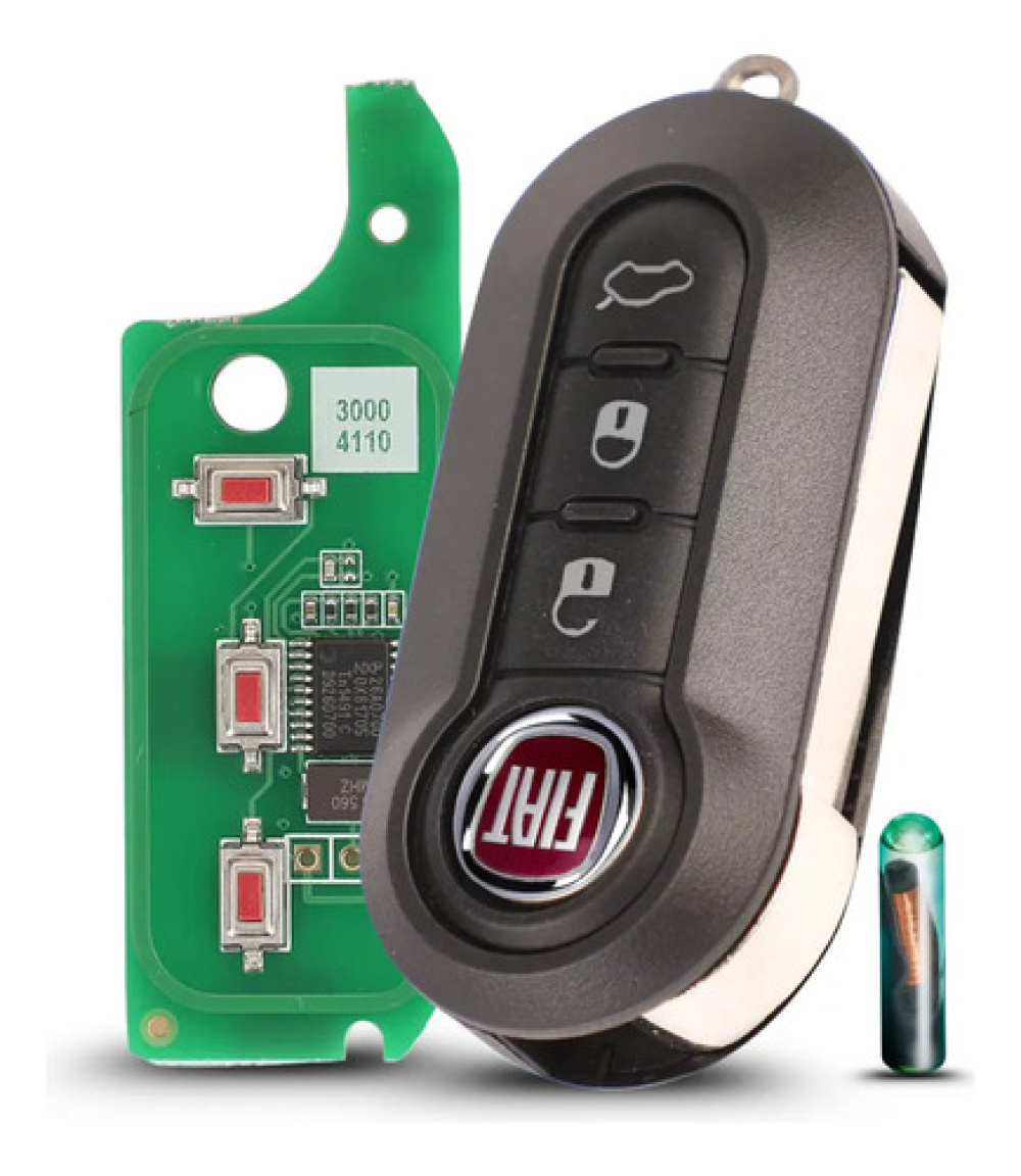 Chave Canivete Positron Completa Fiat 500 - Connect Key