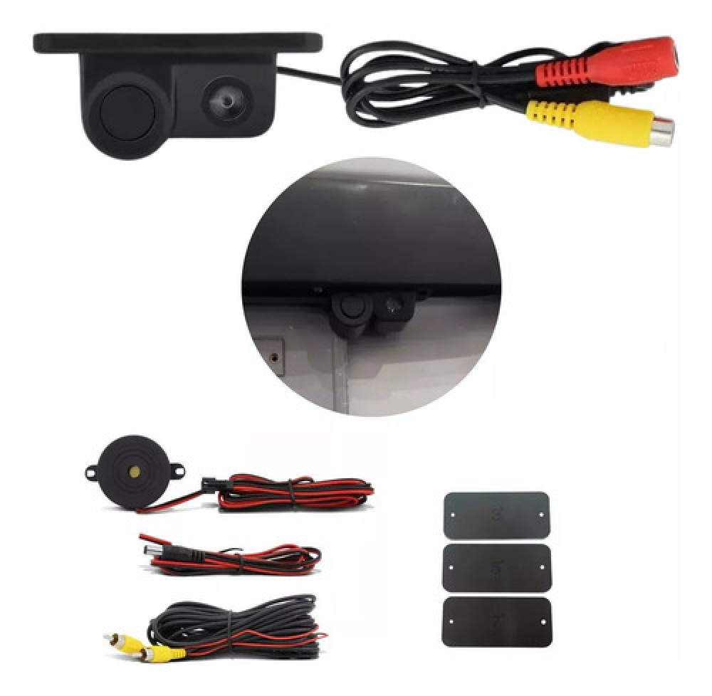 Kit Câmera Traseira Universal C/ Sensor De Estacionamento