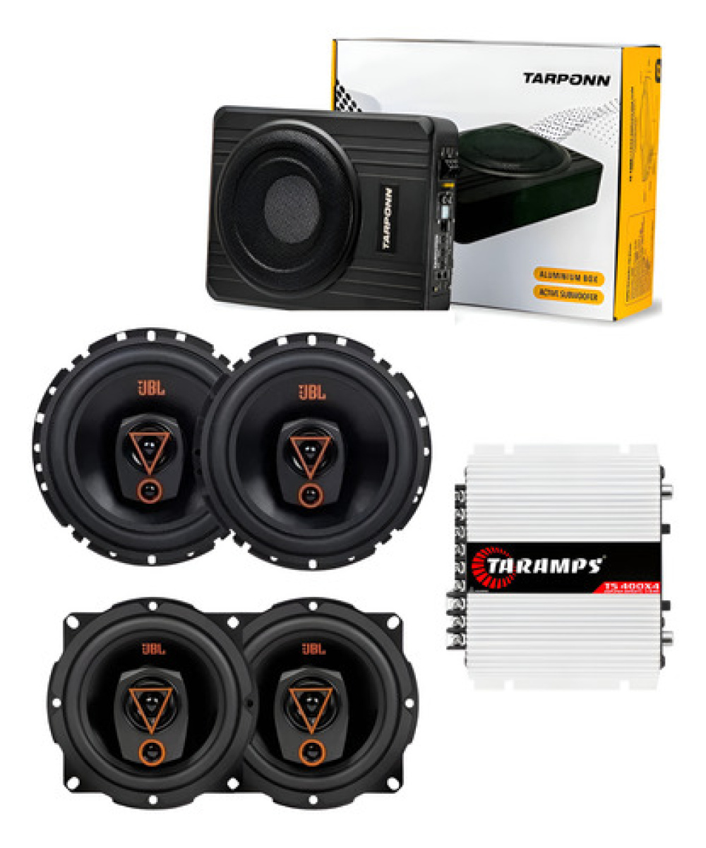 Kit Som Interno Potente 880w Jbl + Sub Slim Tarponn + Ts400