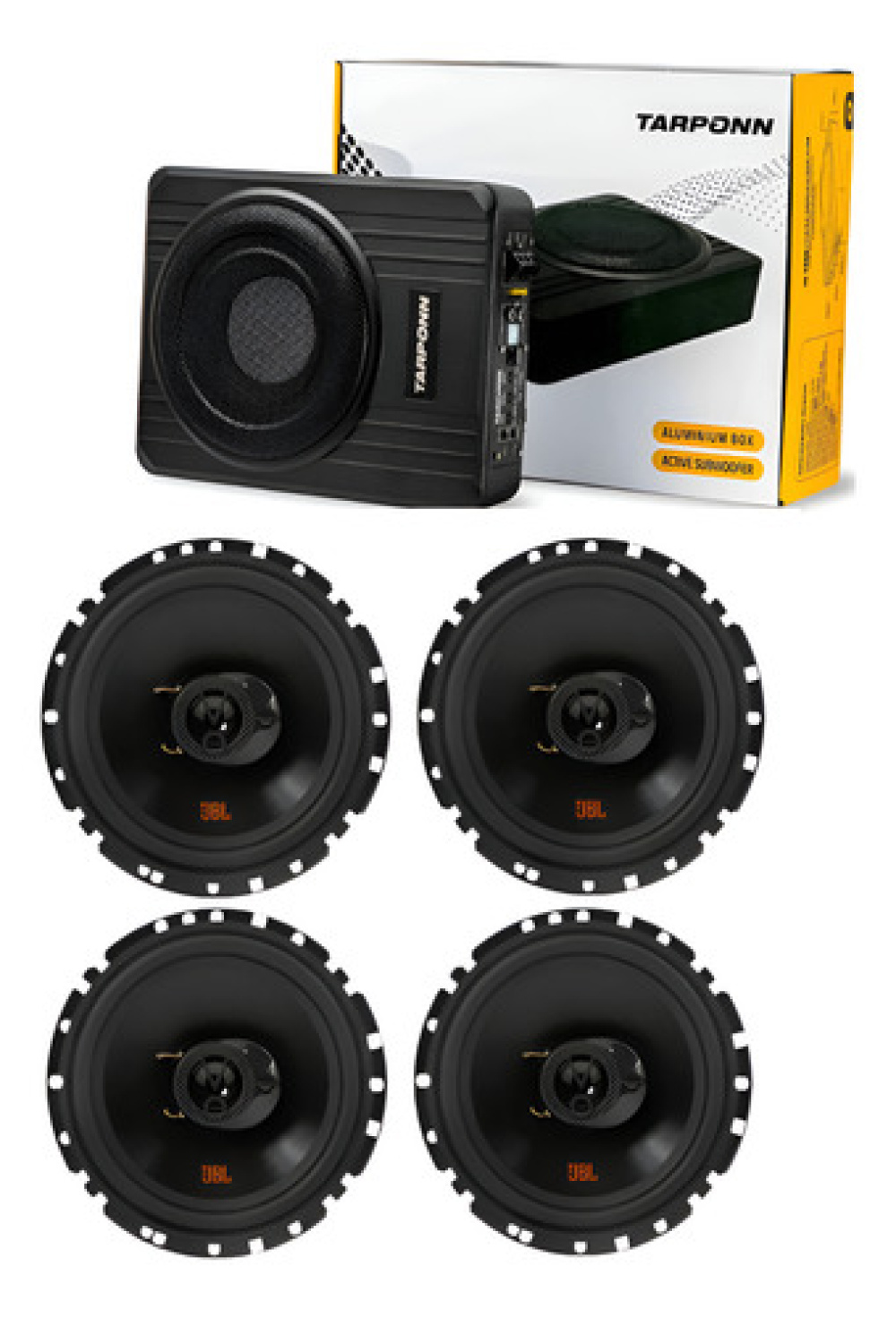 Kit Som Interno Sub Slim + 2 Pares Autofalante Flex Jbl
