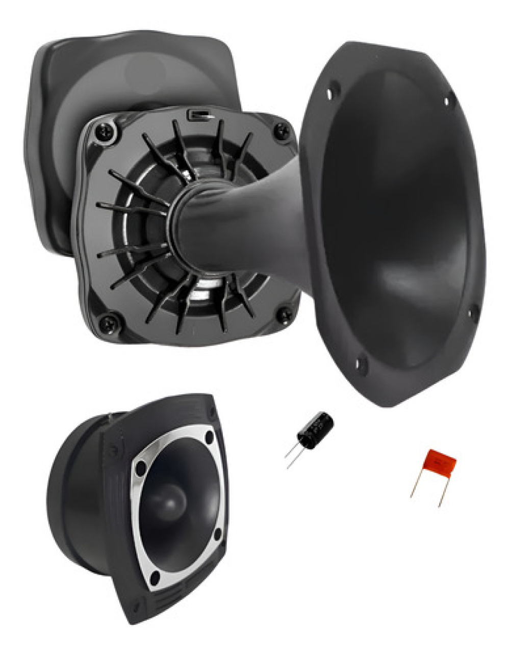 Kit Super Tweeter Xplomach + Driver Audioinjet + Boca Preta