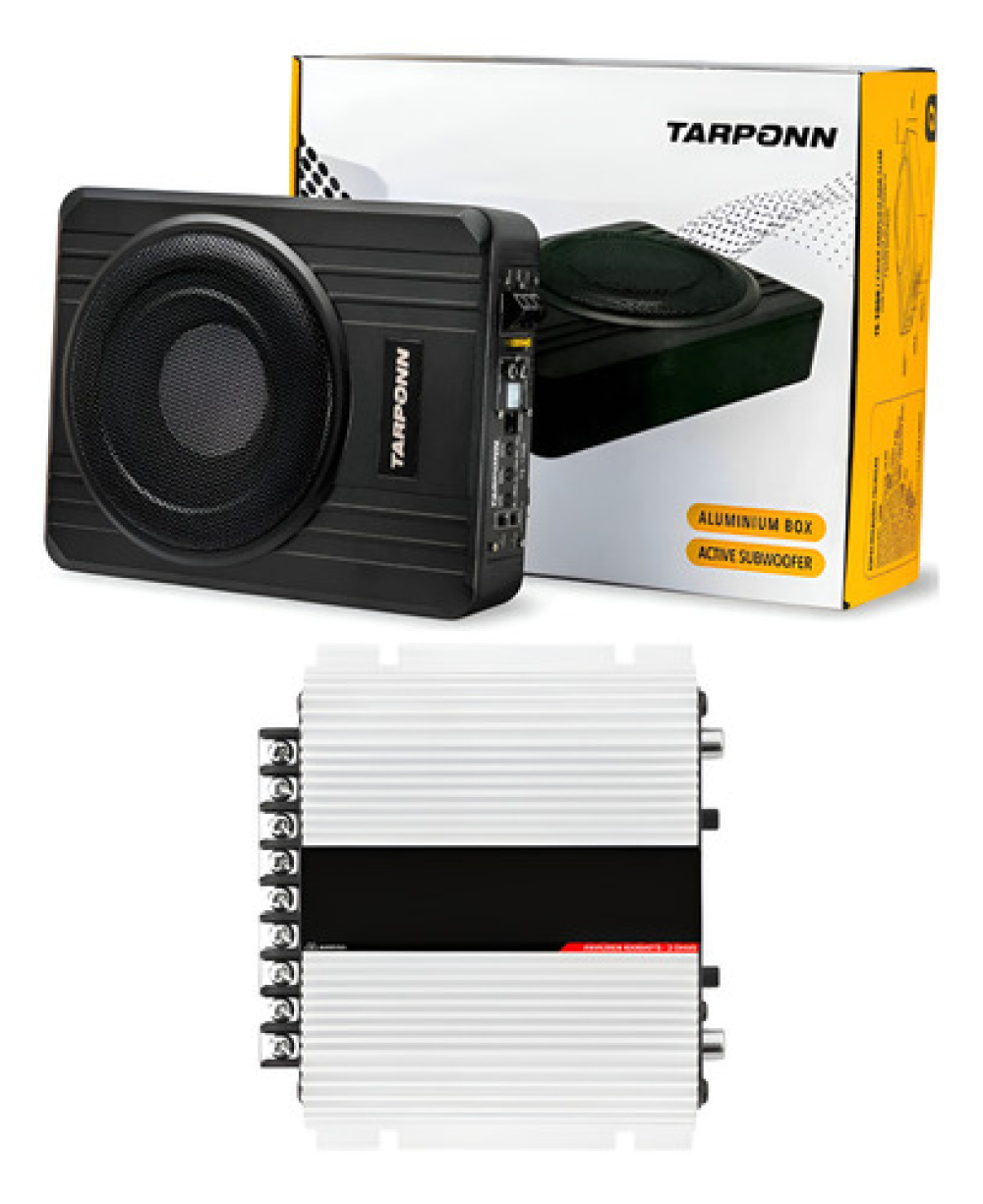 Oferta Kit Caixa Amplificada Slim Subwoofer + Modulo Ts400x4