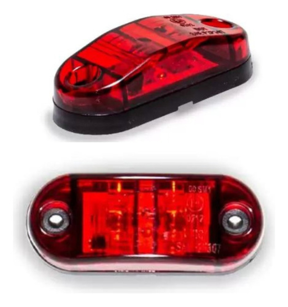 Par Lanterna Delimitadora Vermelha Led 12v 24v Caminhão Baú