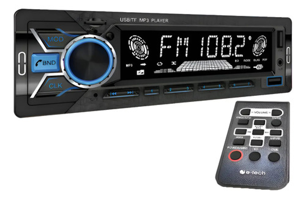Radio Mp3 Automotiv E-tech Combat Plus Bluetooth Usb Aux Sd