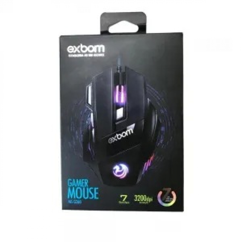 Mouse Gamer Com Fio Usb E Ilumina O Led Exbom Techfit