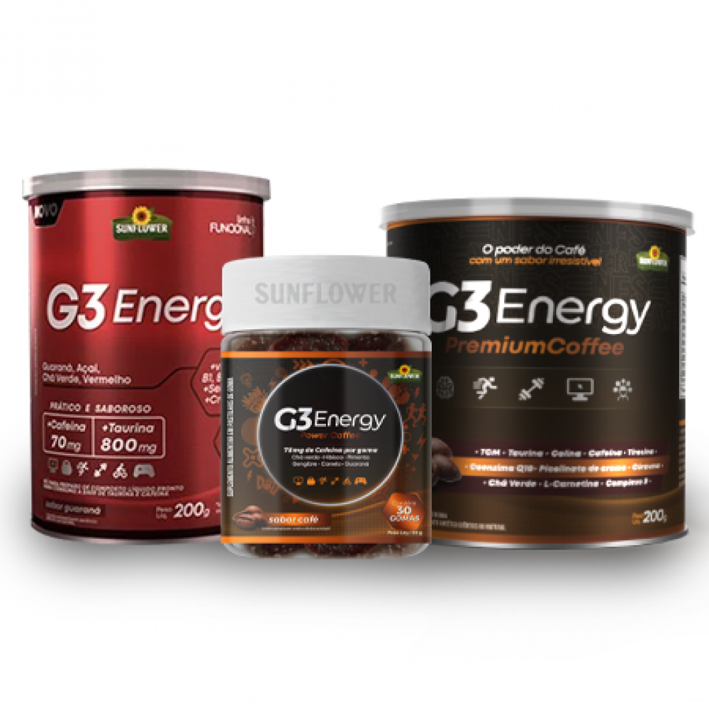 Kit G3 Energy, Power Coffee e Premium Coffee Tem Vida